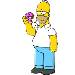 Homer Simpson 01 Donut Icon 256x256 png
